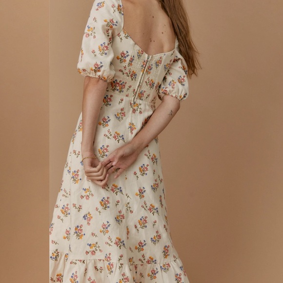 Reformation Belgium Linen Dress Gala Embroidery - Picture 2 of 16